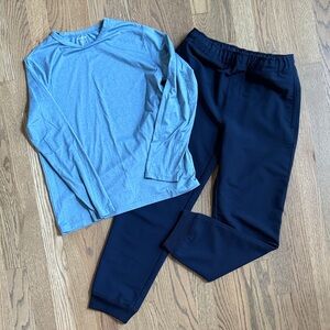 Old Navy Active Blue Long Sleeve Shirt and Blue StretchTech Pants Set